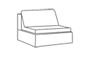 Sectional Armless Chair Cover